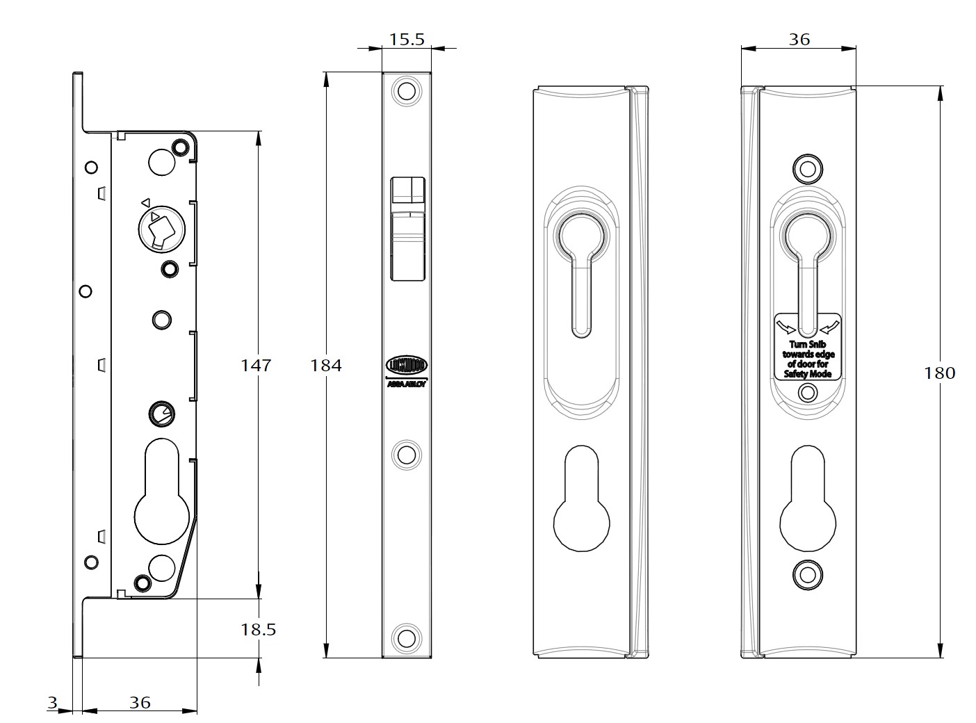 Lockwood 8653 Sliding Security Screen Door Lock LOCKWOOD